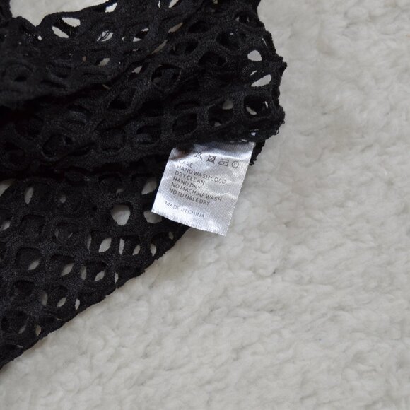 amazon black fishnet crop top M - Picture 9 of 10